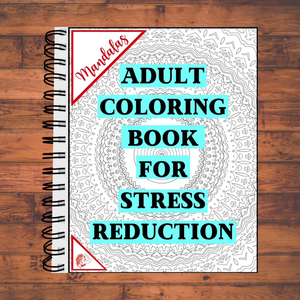 Adult Coloring Book For Stress Reduction: Mandalas DIGITAL — Half